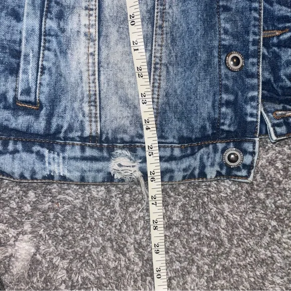 TrillNation Blue Distressed / Thrashed Denim Jean Jacket Size L - Picture 10 of 10